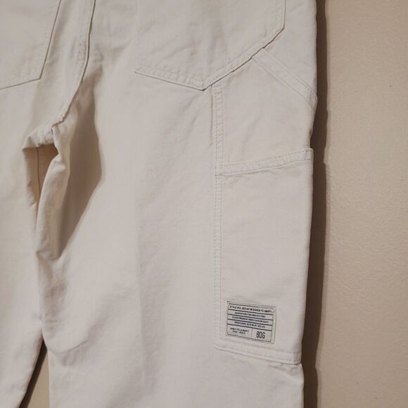 BDG Urban Outfitters Carpenter Pants 34 W 32 L Cream- Utilitarian- Baggy Denim - Picture 6 of 13